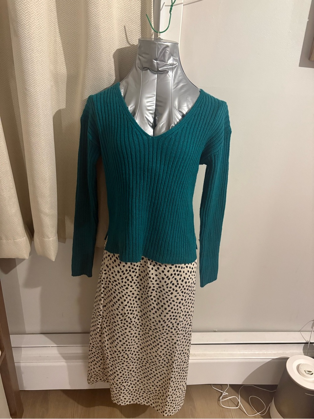 NOBO Teal Ribbed V-Neck Sweater